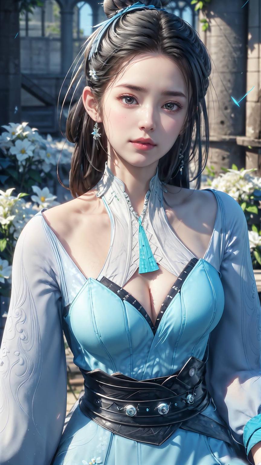 今天给大家带来一组超美的静态壁纸——蓝灵娥高清三屏壁纸高清画质