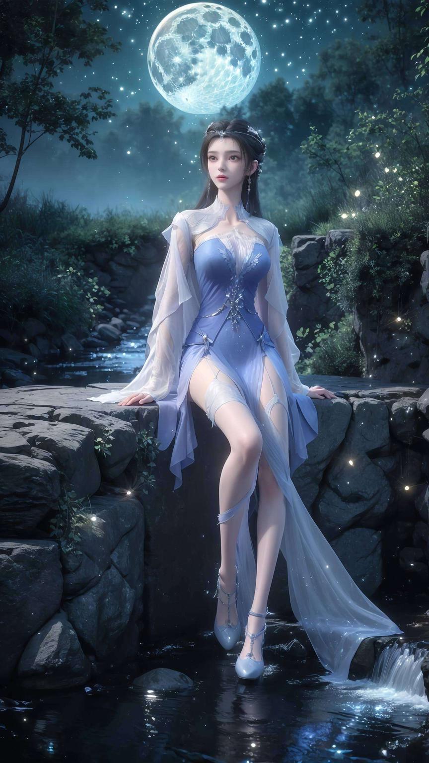 犹如画卷中的古典美人这款清新完美像素平板墙纸中