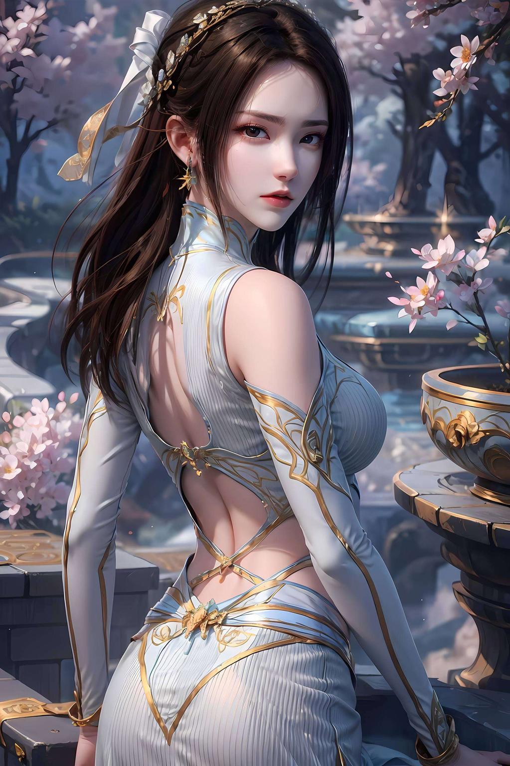 仿佛一抹春风拂过屏幕美得像是从古典画卷中走出来的女子