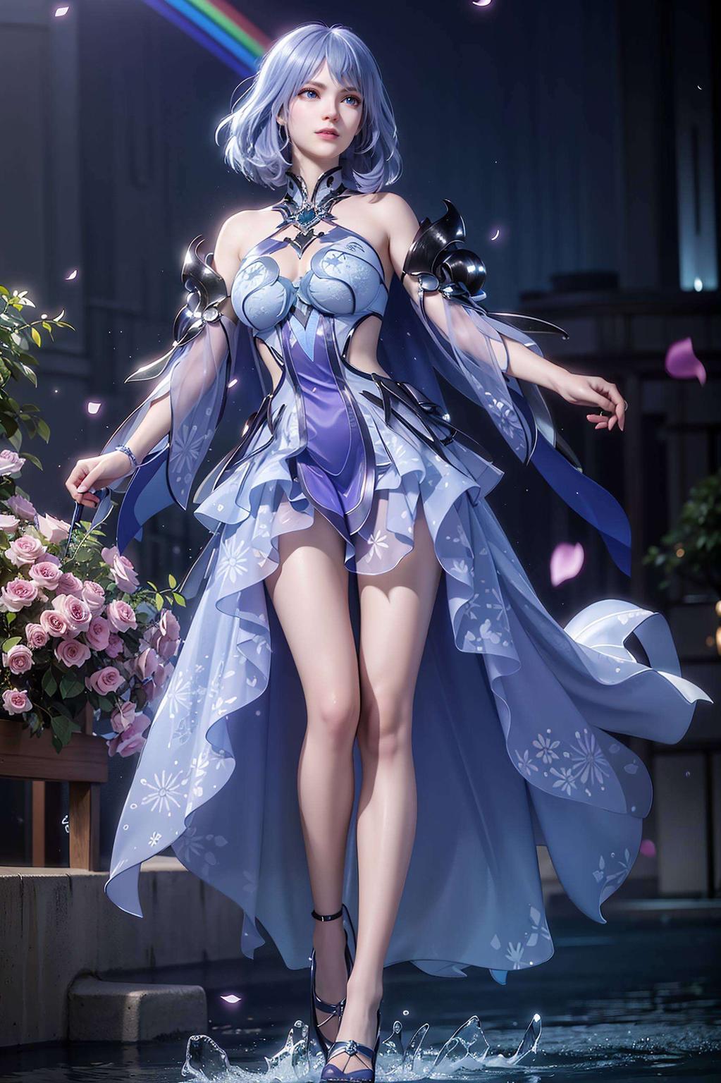 冰蓝光影映衬下国漫迷们看过来！这款4K炫彩壁纸