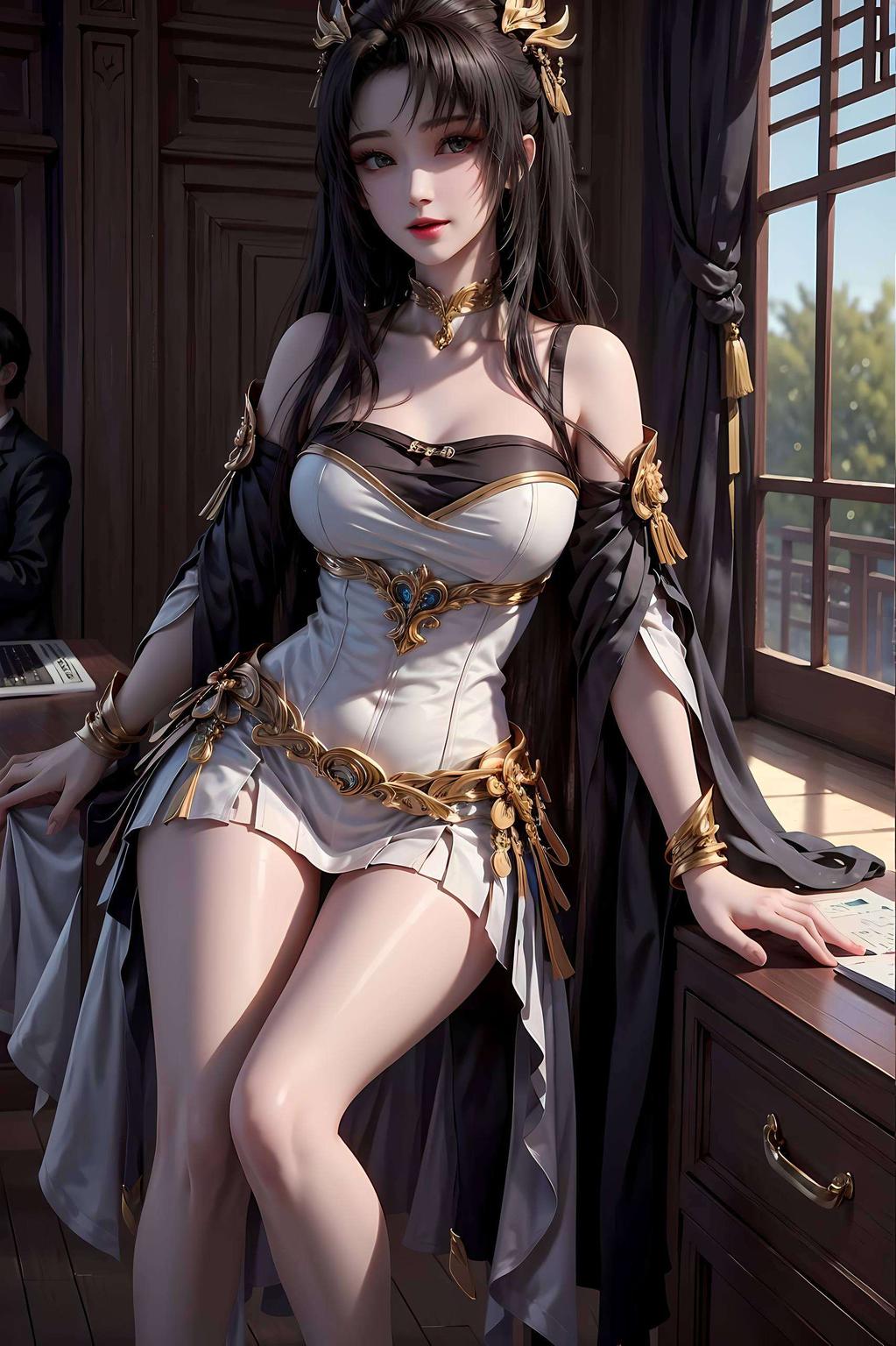 仙子灵动眼神极简风来袭！这款壁纸以天狐仙子的可爱形象
