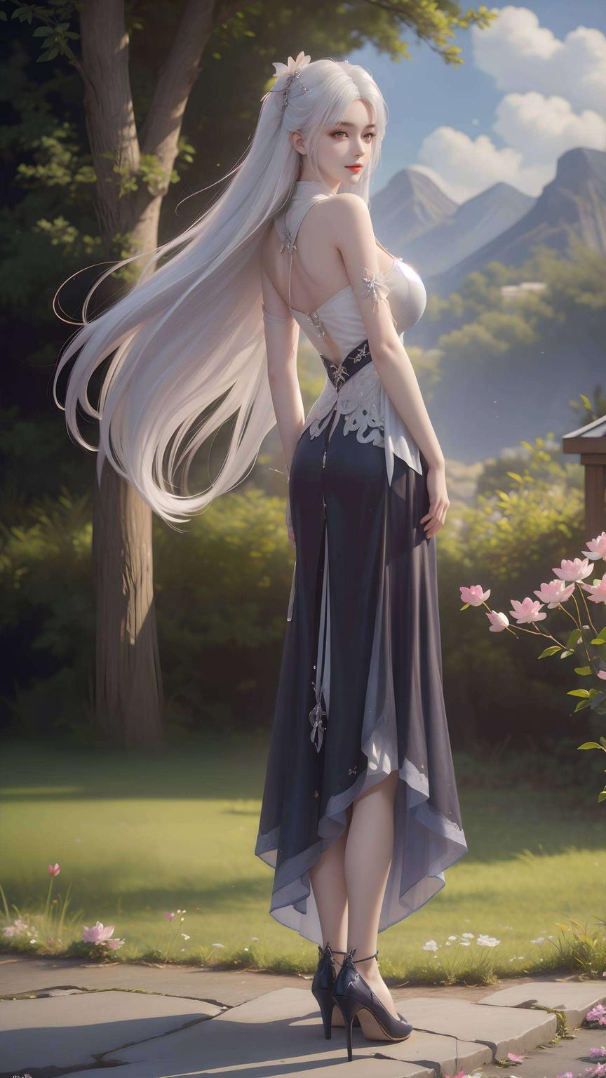 主角是我们动漫中的美女小医仙哦！高清壁纸背景是梦幻般的花园