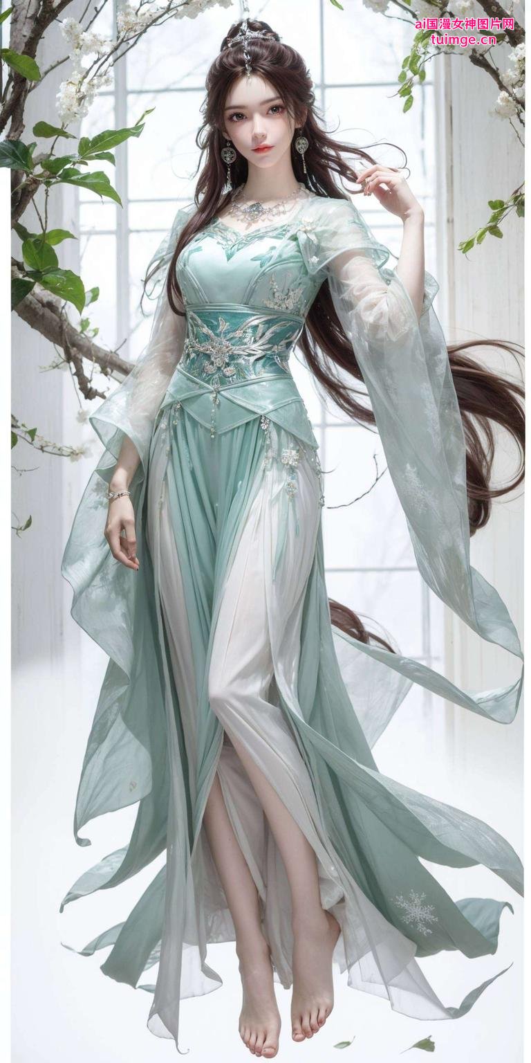 主角是我们AI国漫女神叶倾仙！画面细腻到每一根发丝仙气环绕