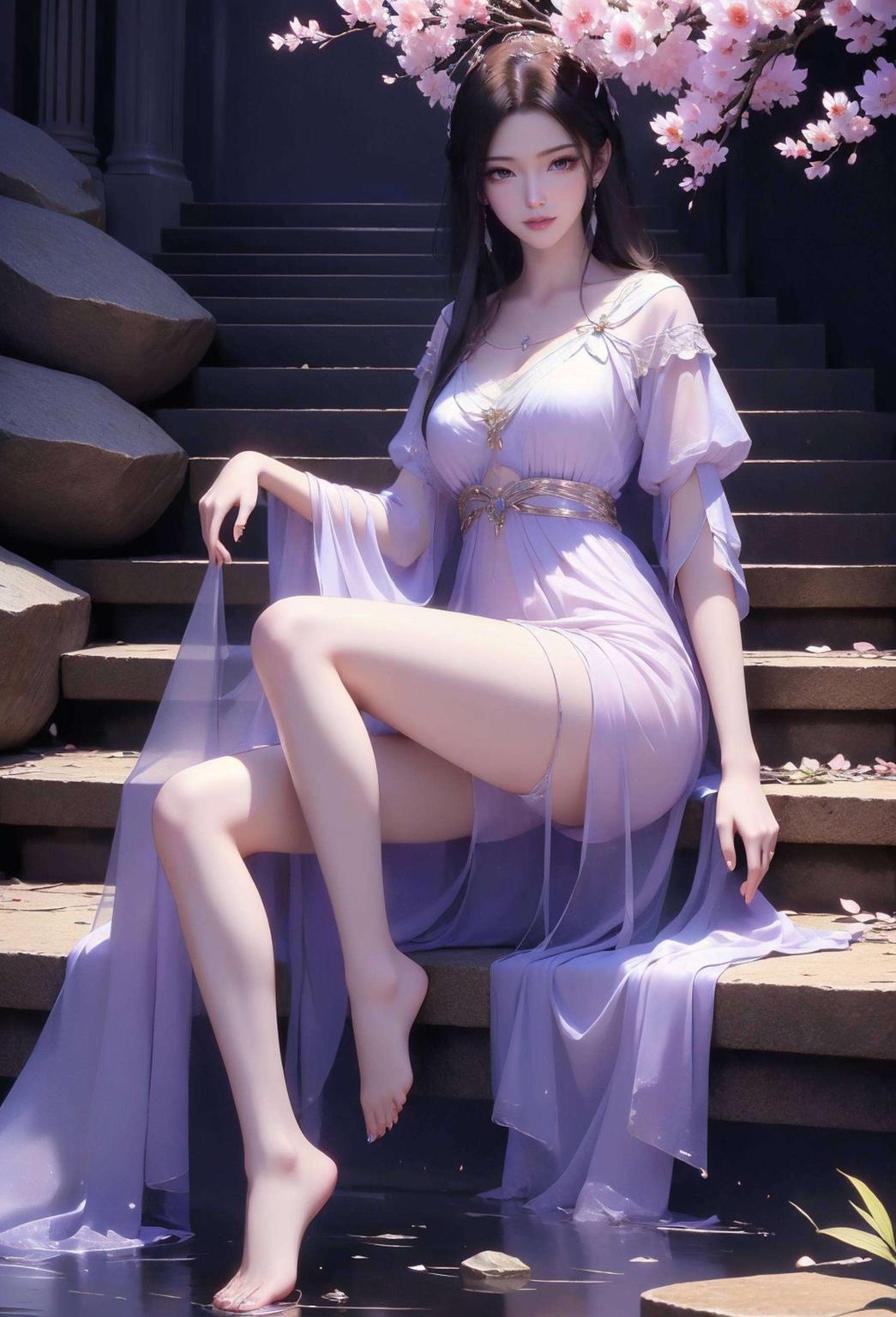 美轮美奂这款紫灵全面屏壁纸